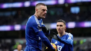 Jamie Vardy slavi izjednačujući gol (FOTO: X)