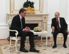 epa08504717 Russian President Vladimir Putin (R) meets with Serbian President Aleksandar Vucic (L) at the Kremlin, in Moscow, Russia, 23 June 2020. Aleksandar Vucic arrived in Moscow to take part on 24 June in celebrations marking the 75th anniversary of Victory in the WWII. EPA/ALEXEI NIKOLSKY/SPUTNIK /KREMLIN POOL MANDATORY CREDIT/Alexei Nikolsky/sputnik /kremlin Pool