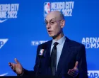 epa10370972 NBA commissioner Adam Silver speaks during a press conference prior to the NBA basketball game between the Miami Heat and the San Antonio Spurs, in Mexico City, Mexico, 17 December 2022. Silver asserted that the league is considering Mexico very seriously for a team in a future expansion. EPA/Isaac Esquivel SHUTTERSTOCK OUT