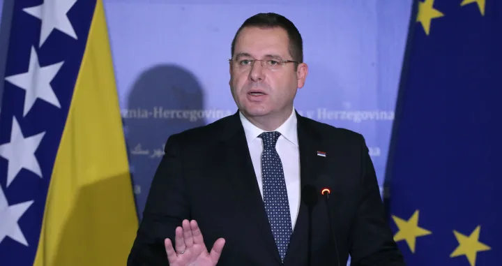 Pres-konferencija delegata u Domu naroda Parlamentarne skup&scaron;tine BiH Radovan Kovačević/Senad Gubelić