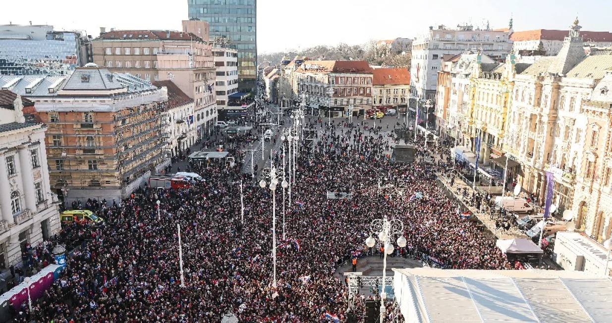 03.02.2025., Zagreb - Svecani docek hrvatske rukometne reprezentacije u Zagrebu nakon osvojenog drugog mjesta na Svjetkom prvenstvu. Photo: Luka stanzl/PIXSELL
