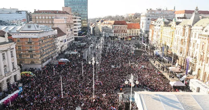 03.02.2025., Zagreb - Svecani docek hrvatske rukometne reprezentacije u Zagrebu nakon osvojenog drugog mjesta na Svjetkom prvenstvu. Photo: Luka stanzl/PIXSELL