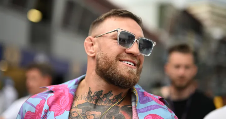 epa09982207 Irish professional mixed martial artist Conor McGregor arrives for the qualification of the Formula One Grand Prix of Monaco at the Circuit de Monaco in Monte Carlo, Monaco, 28 May 2022. EPA/CHRISTIAN BRUNA