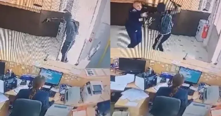 pljačka, mostar, čuvar, zaštitar, pištolj, snimak, kamera/Screenshot