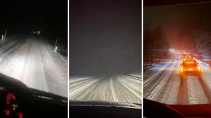 Snijeg pravi probleme vozačima/Prtsc