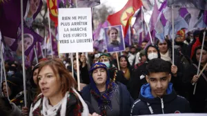 epaselect epa10394174 Members of the Kurdish community take part in a demonstration marking the 10th anniversary of the killing of three Kurdistan Workers Party (PKK) members in Paris, France, 07 January 2023. Three Kurdish women, including the founding member of the PKK, were shot dead at a community center in Paris on 10 January 2013. The commemoration comes a few days after a gunman opened fire outside a Kurdish cultural center in central Paris on 23 December 2022, killing three people. EPA/YOAN VALAT/Yoan Valat