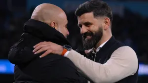 Pep Guardiola i Miron Muslić (FOTO: IMAGOSPORT/PIXSELL)