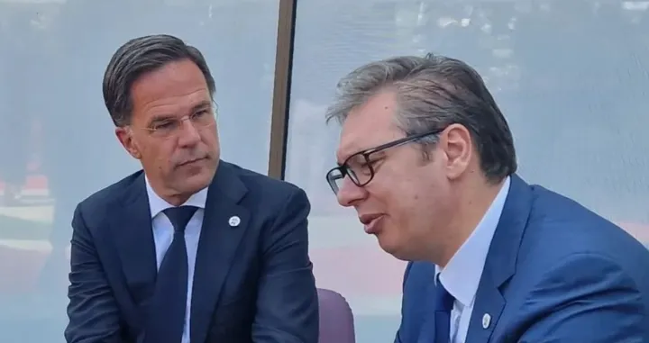 Mark Rutte, biv&scaron;i nizozemski premijer i aktuelni generalni sekretar NATO-a sa predsjednikom Srbije Aleksandrom Vučićem/