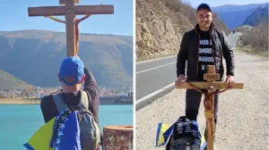 Josip Jelinić, hodočašće s križem na leđima krzo BiH; put dug 1.000 kilometara//