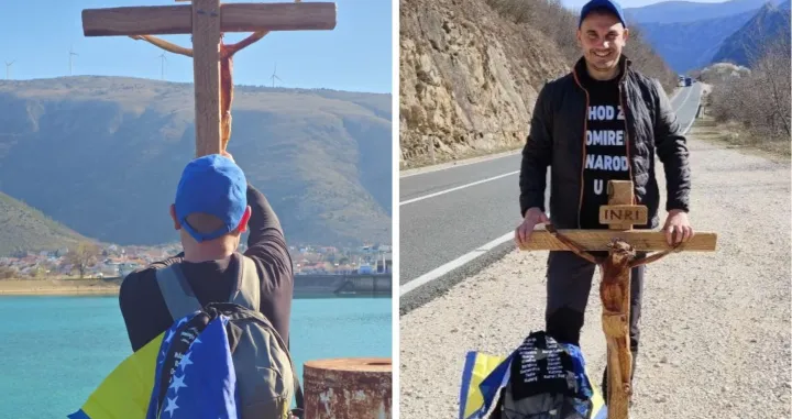 Josip Jelinić, hodočašće s križem na leđima krzo BiH; put dug 1.000 kilometara//