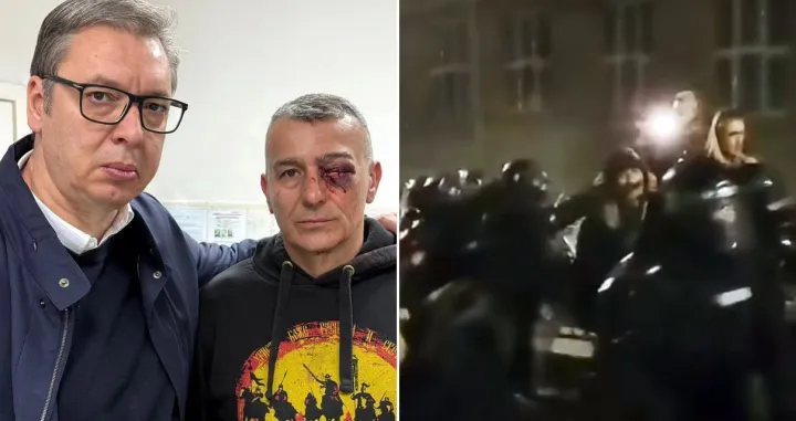 Vučić i Dačić su rekli da su policajca povrijedili studenti, ali i na snimcima se vidi kako je povrijeđen/Facebook/Facebook