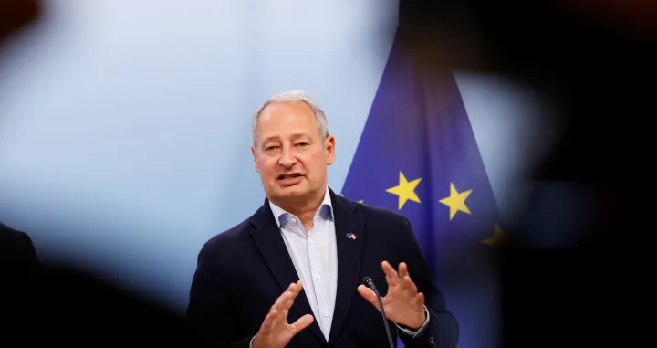Social Democrats (SPO) top candidate Andreas Schieder addresses a press conference ahead of the European Parliament elections in Vienna, Austria, June 5, 2024. REUTERS/Leonhard Foeger/Leonhard Foeger