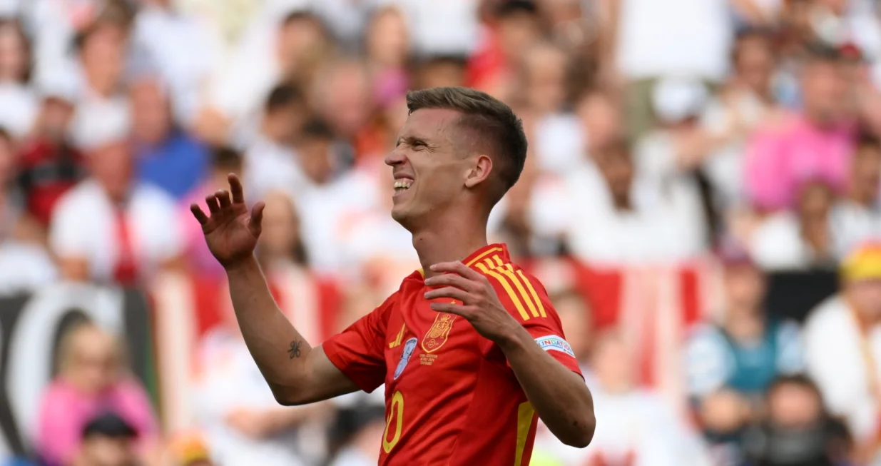 Štutgart, Njemačka - 5. jul 2024: Dani Olmo iz Španije tokom utakmice četvrtfinala UEFA EURO 2024 između Španije i Njemačke u Stuttgart Areni. (Gökhan Balcı - Anadolu Agency)