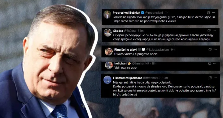 komentari na dodikovu objavu na X-u/- 