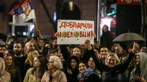 Studentima je sinoć u Beogradu priređen spektakularan doček/Anadolija/Anadolija