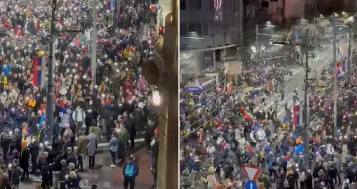 Prvo se vidi kako policajci bježe, a malo potom ljudi se počinju razdvajati..../Screenshot/