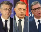 Andrej Plenković, Milorad Dodik i Aleksandar Vučić/Lejla Sofradžija 