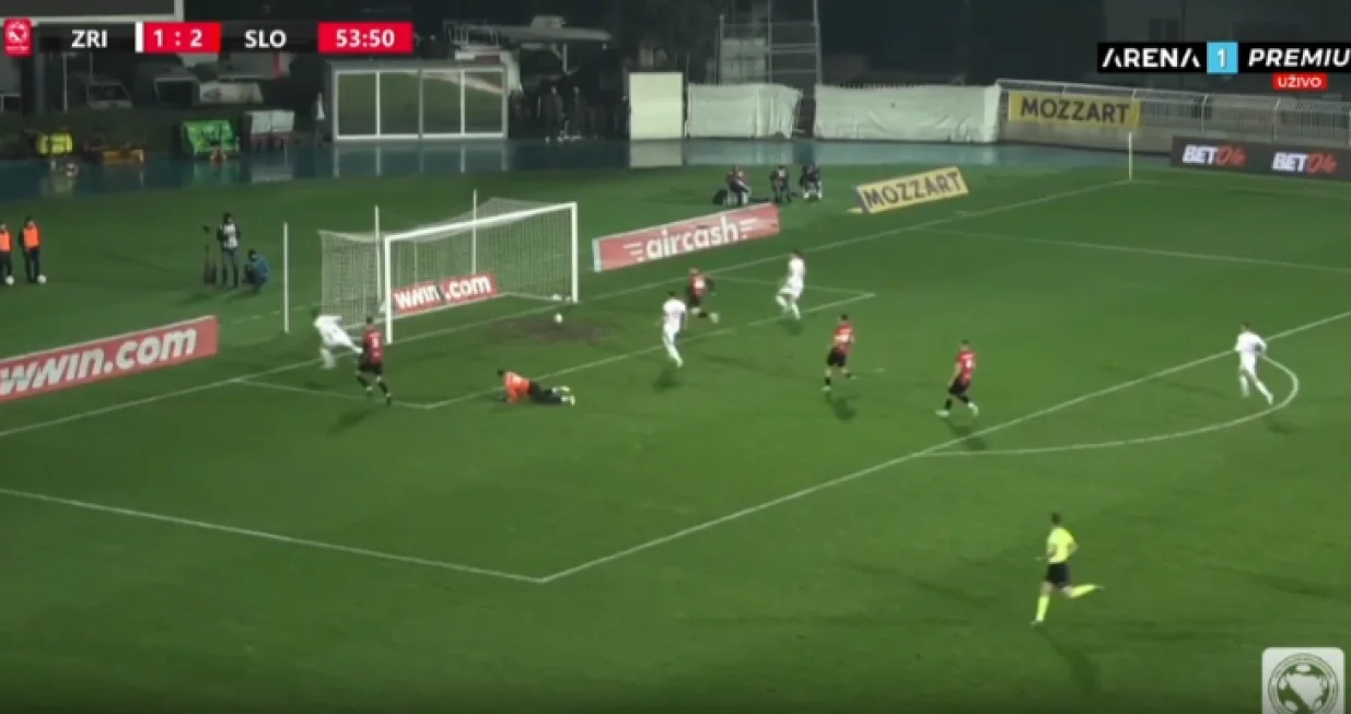 Zrinjski stiže do svog drugog pogotka (FOTO: Screenshot - Arena Sport)