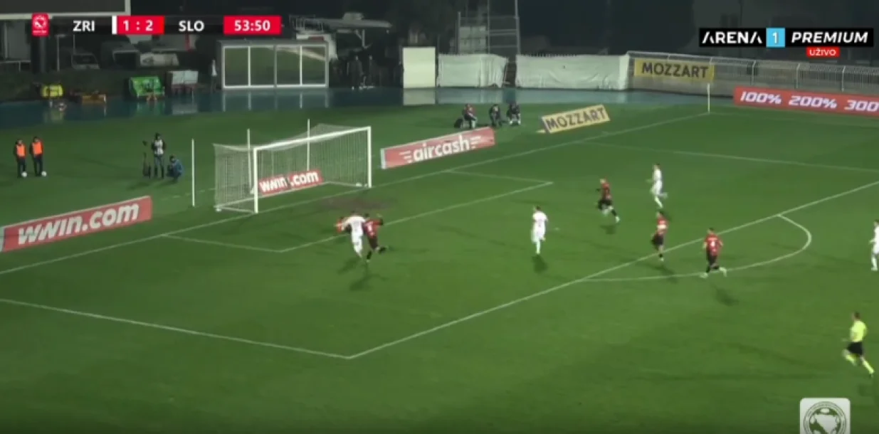 Zrinjski stiže do svog drugog pogotka (FOTO: Screenshot - Arena Sport)