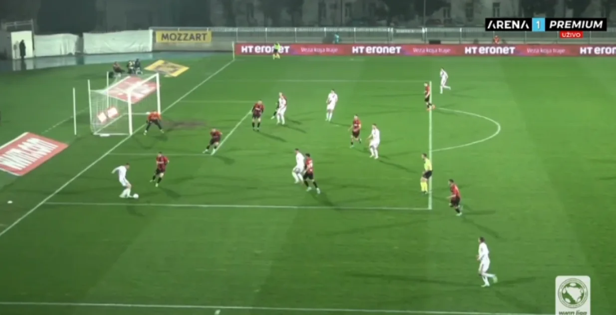 Zrinjski postiže treći pogodak na utakmici (FOTO: Screenshot - Arena Sport)