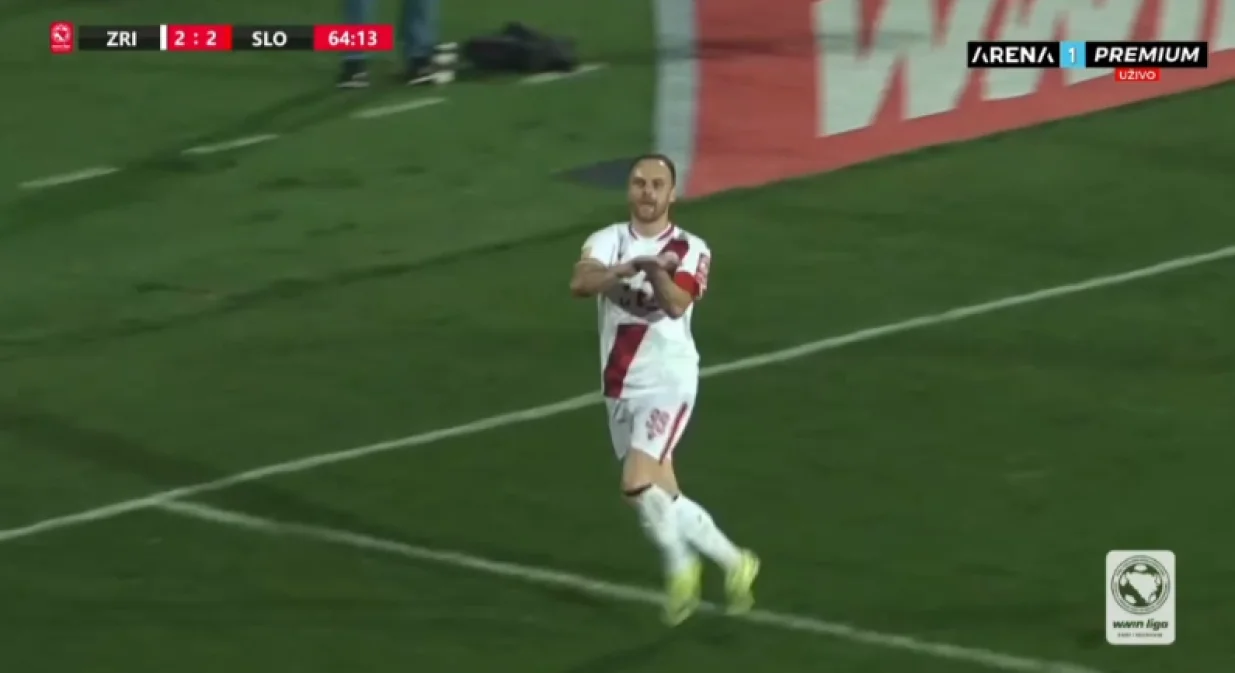 Zrinjski postiže treći pogodak na utakmici (FOTO: Screenshot - Arena Sport)