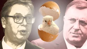 Milorad Dodik., Aleksandar Vučić, kolumna, vizual, pilić, jaje/Benjamin Krnić