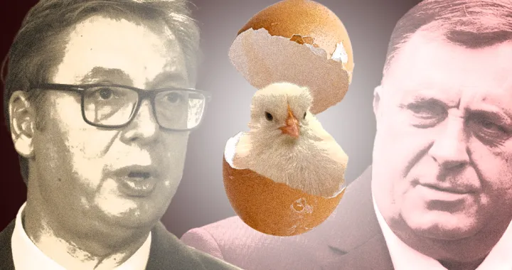 Milorad Dodik., Aleksandar Vučić, kolumna, vizual, pilić, jaje/Benjamin Krnić