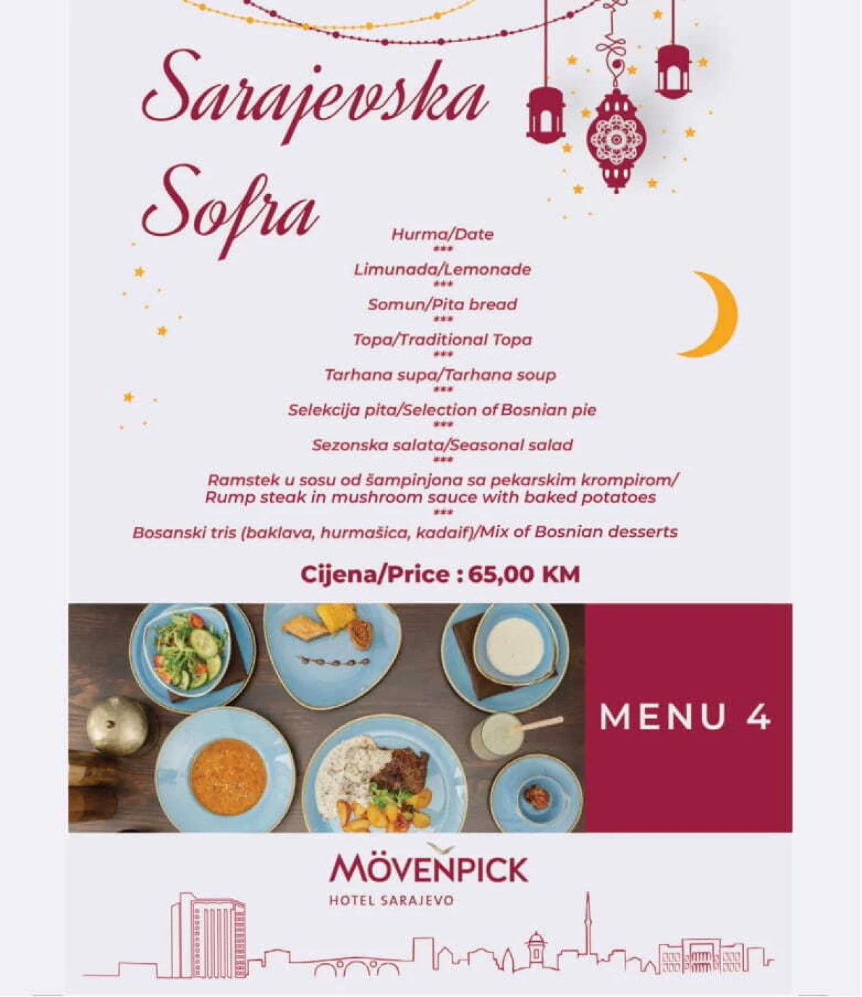 Iftarski meni: Sarajevska sofra/Mövenpick Hotel