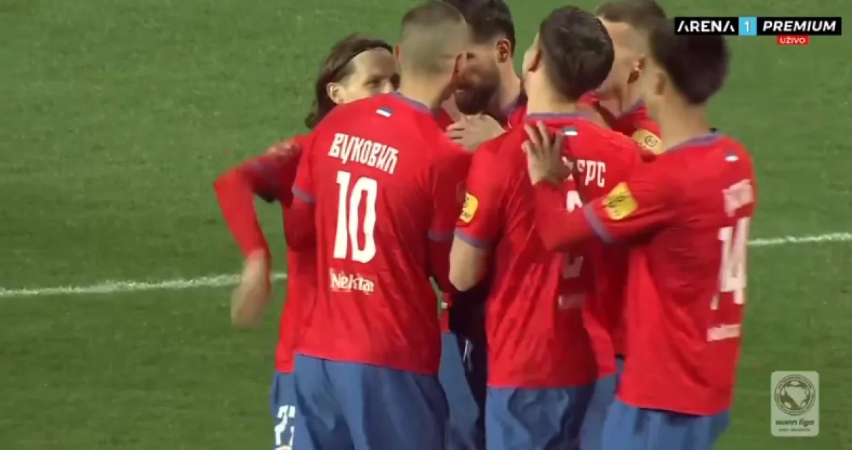 Prvi pogodak Borca na utakmici (FOTO: Screenshot - Arena Sport)