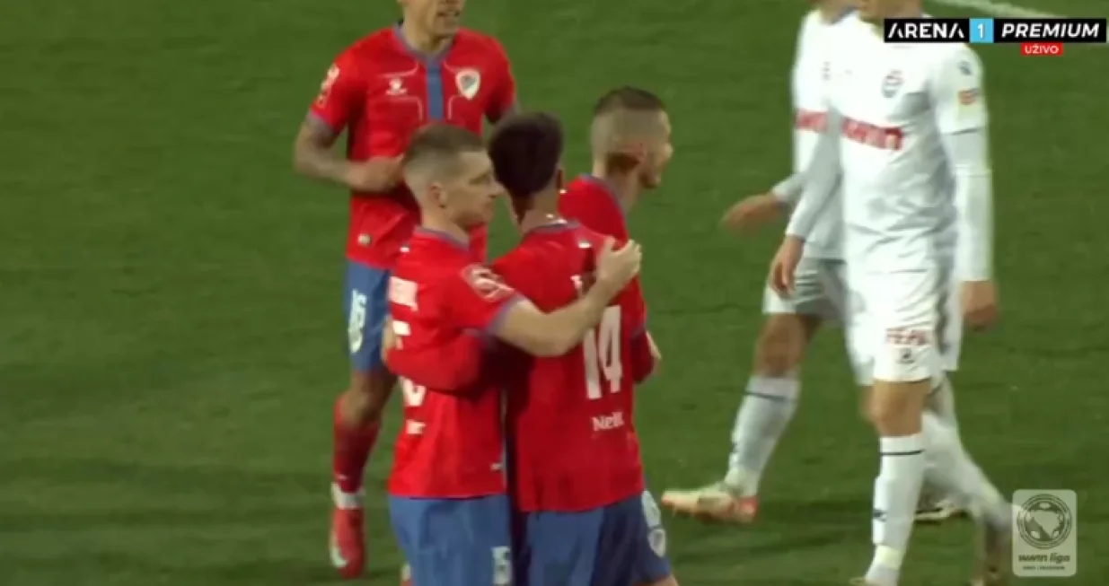 Pogodak Borca za 2:0 (FOTO: Screenshot - Arena Sport)