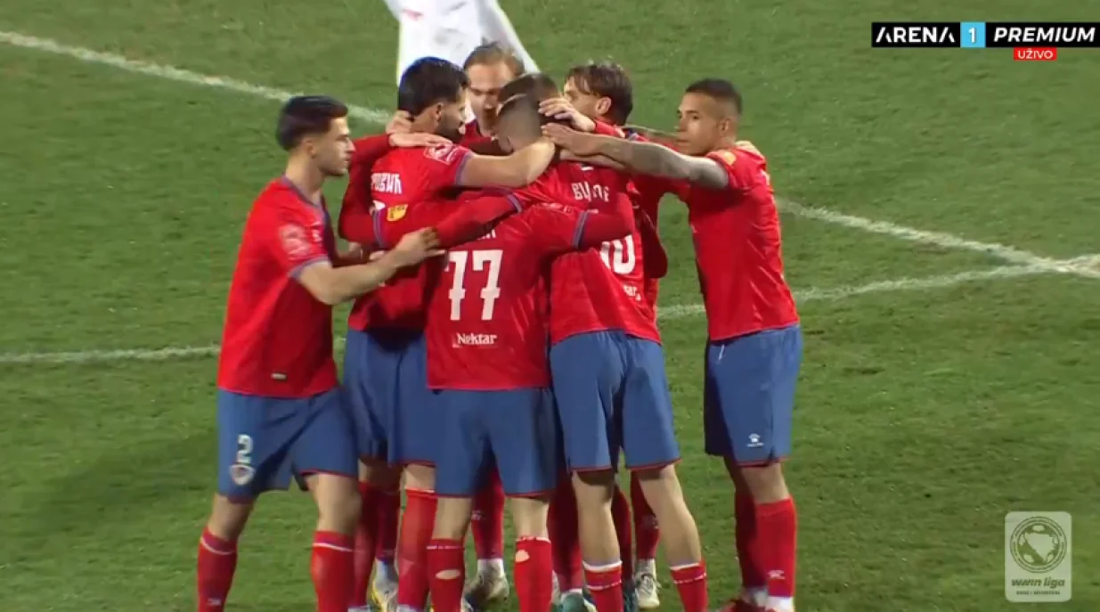 Treći pogodak Borca (FOTO: Screenshot - Arena Sport)
