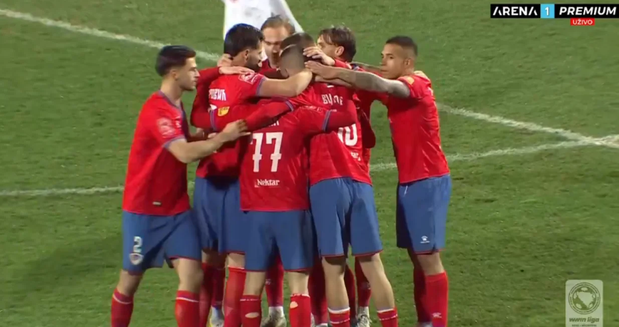Treći pogodak Borca (FOTO: Screenshot - Arena Sport)