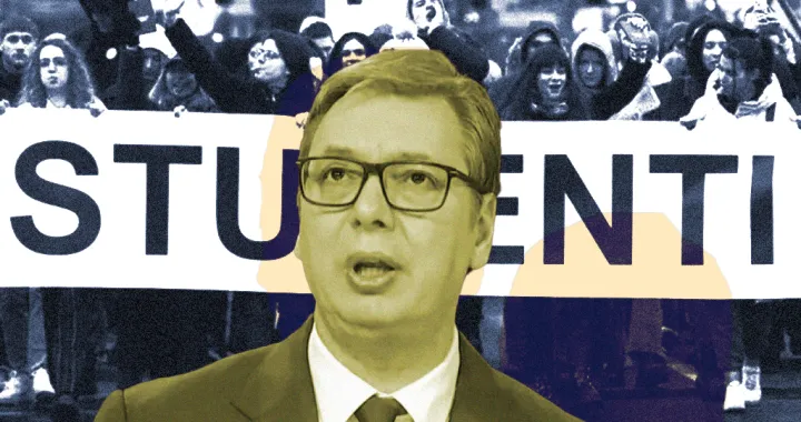 Aleksandar Vučić, studentski protesti, Srbija, vizual za kolumnu/Benjamin Krnić