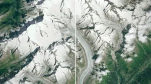 Drastično se smanjio najveći ledenjak u švicarskim Alpama. NASA objavila snimke/Screenshot