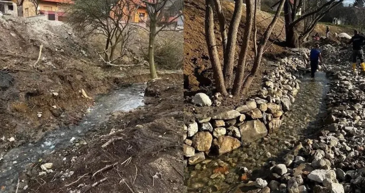 Korito rijeke prije i poslije bajrićevog "nedjela"/