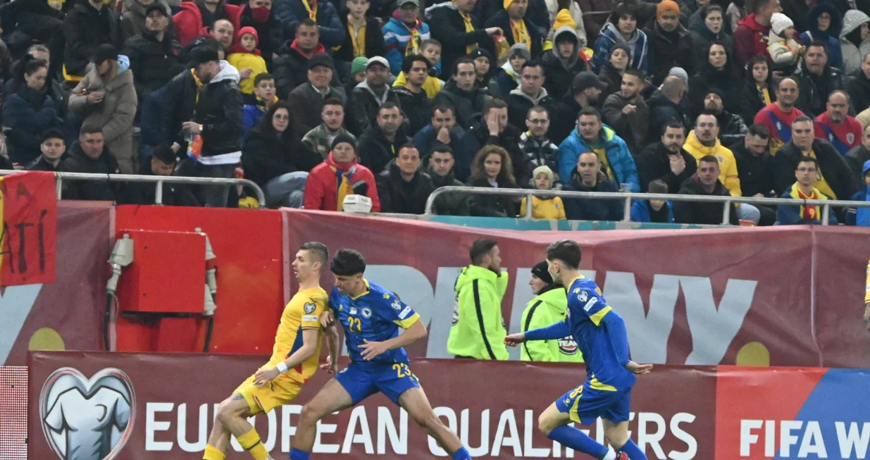 Detalj s utakmice između Rumunije i BiH (FOTO: N/FSBiH)
