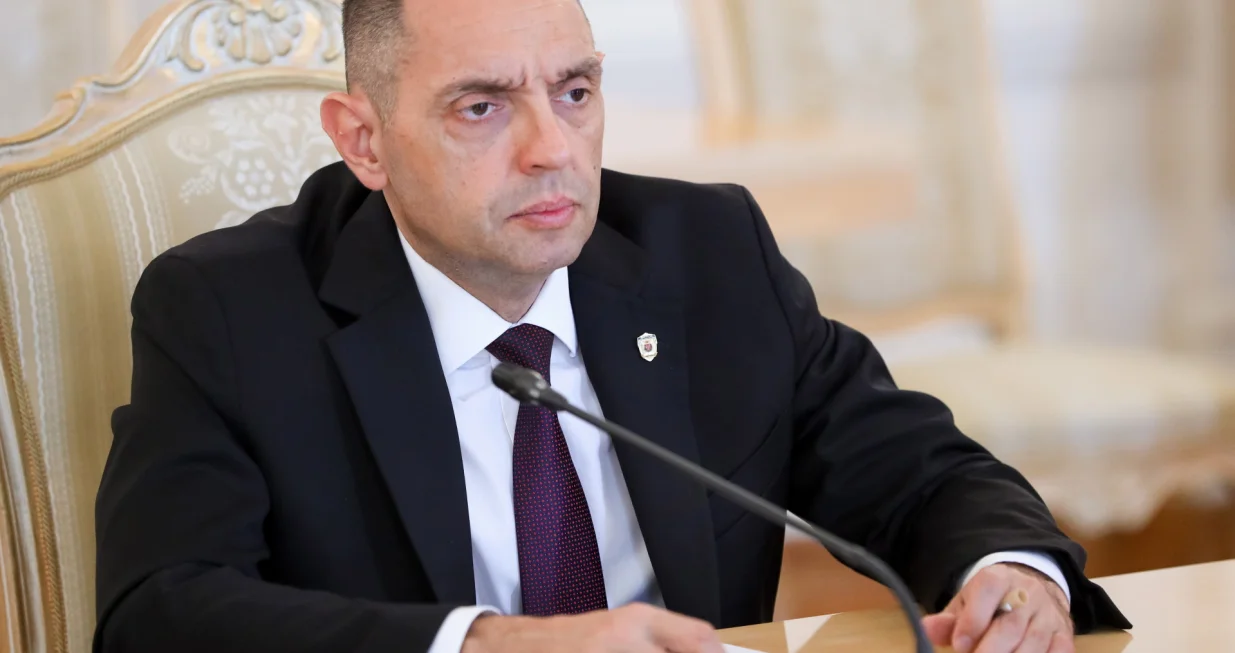 epa10133549 A handout photo made available by Russian Foreign Affairs Ministry press service shows Serbian Interior Minister Aleksandar Vulin attending talks with Russian Foreign Minister Sergei Lavrov (not pictured) in Moscow, Russia, 22 August 2022. Serbian Interior Minister is on a working visit in Moscow. EPA/RUSSIAN FOREIGN AFFAIRS MINISTRY/HANDOUT MANDATORY CREDIT HANDOUT EDITORIAL USE ONLY/NO SALES/Russian Foreign Affairs Ministry/Handout