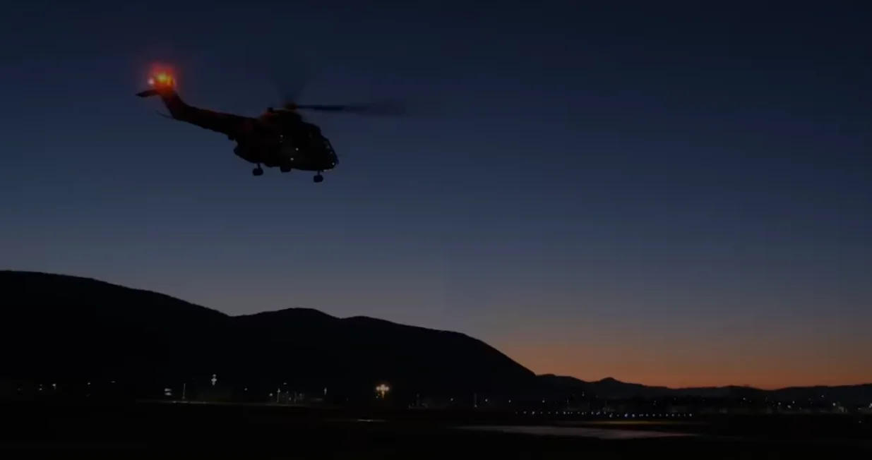 eufor, helikopter, vježba, bih, let, noć/Screenshot