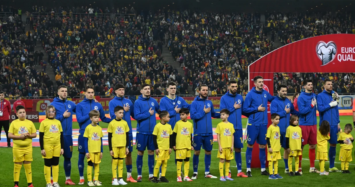 Detalj s utakmice između Rumunije i BiH (FOTO: N/FSBiH)