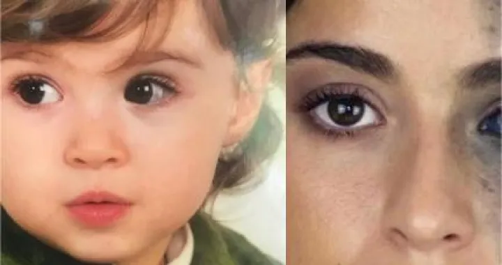 Carlotta Bertotti kad je bila mala i kad je odrasla/