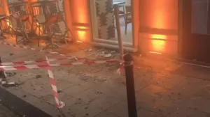 Obrušio se dio fasade u Sarajevu/Screenshot