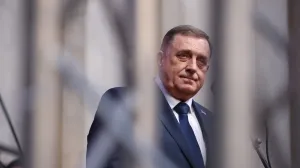President of Republika Srpska (Serb Republic) Milorad Dodik looks on as he addresses supporters during a protest in Banja Luka, Bosnia and Herzegovina, February 25, 2025. REUTERS/Amel Emric/Amel Emric