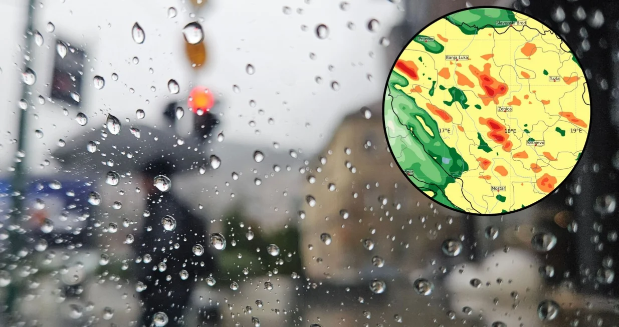 Kiša nastavlja padati/Bhmeteo.ba