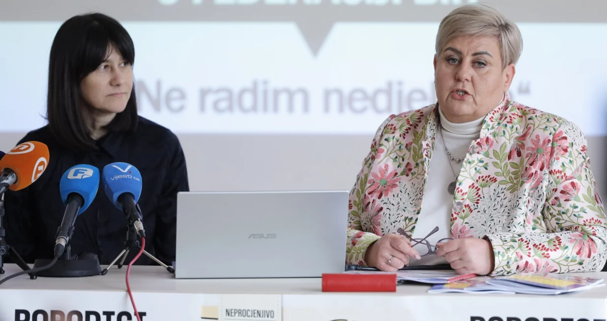 Pres konferencija sindikat radnika trgovine i uslužnih djelatnosti bih/Senad Gubelić