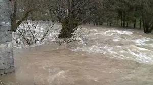 Porast vodostaja rijeke Krivaja u Olovu/Screenshot