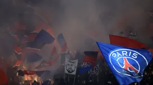 epa10369037 PSG's fans cheer for their team prior to the UEFA Champions League women's soccer match between Paris Saint Germain and Real Madrid in Paris, France, 16 December 2022. EPA/CHRISTOPHE PETIT TESSON