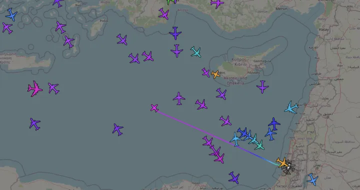 Avion na putu iz Tel Aviva/Adsbexchange