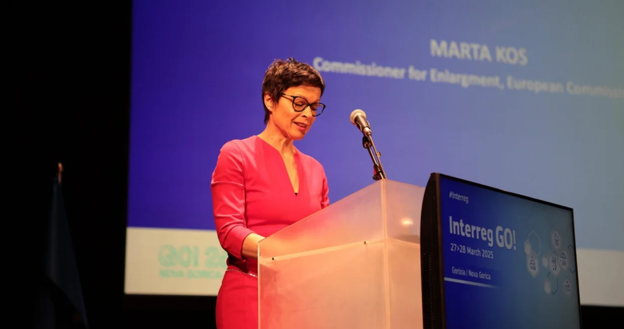 Marta Kos govori o zapadnom Balkanu na Interreg GO konferenciji/