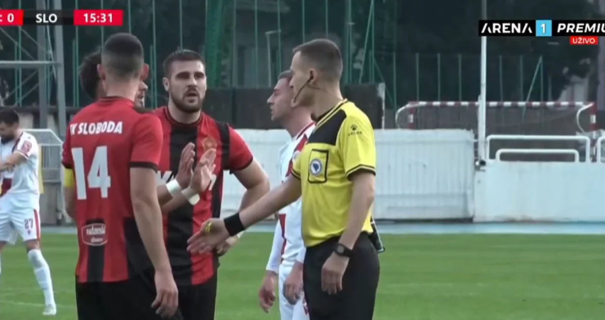 Gedžić dosudio penal za Zrinjski (FOTO: Screenshot/Arena Sport)