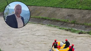 Potraga za policajcem Samirom Mustafićem i bjeguncem u rijeci Jali u Tuzli//